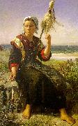 Jules Breton Brittany Girl oil painting artist